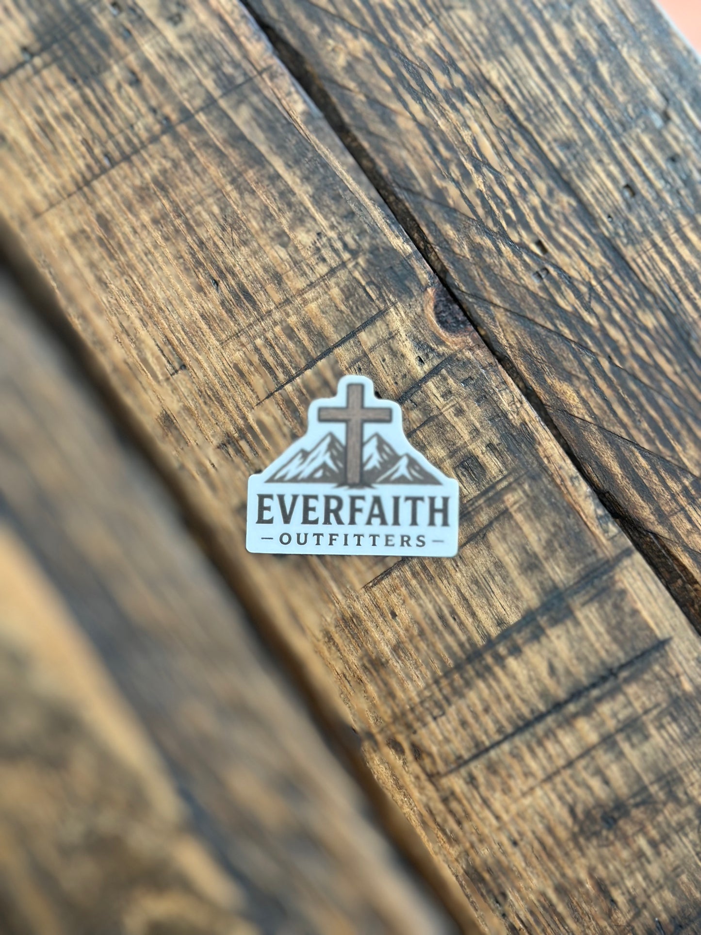 EverFaith Cross & Mountains Sticker – Faith Outdoors Vinyl Decal