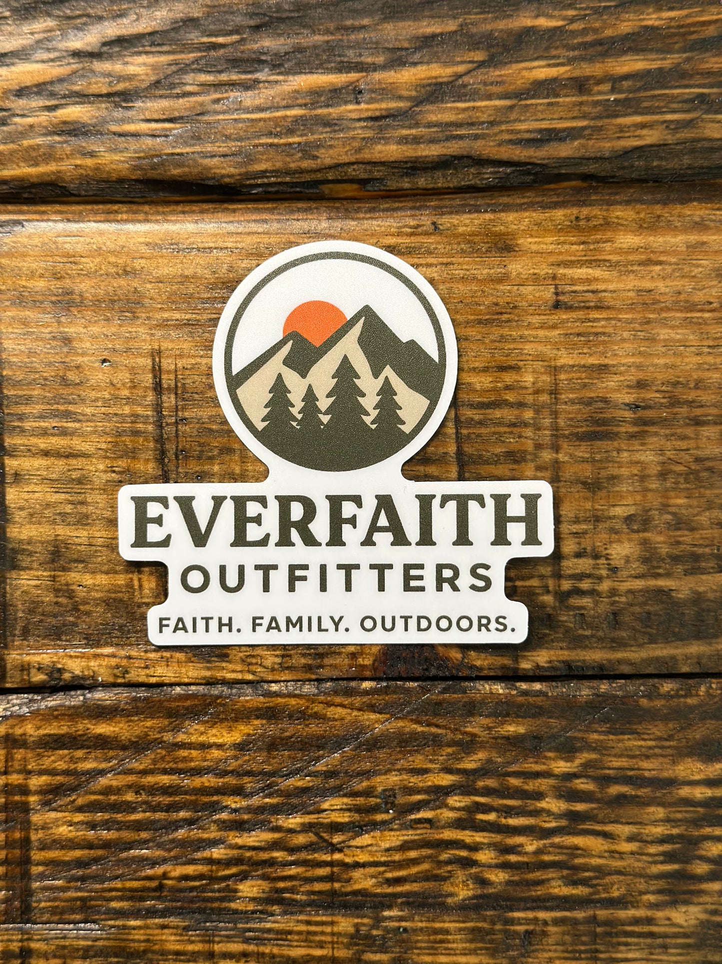 Mountain Sunset Christian Vinyl Sticker | EverFaith Outfitters