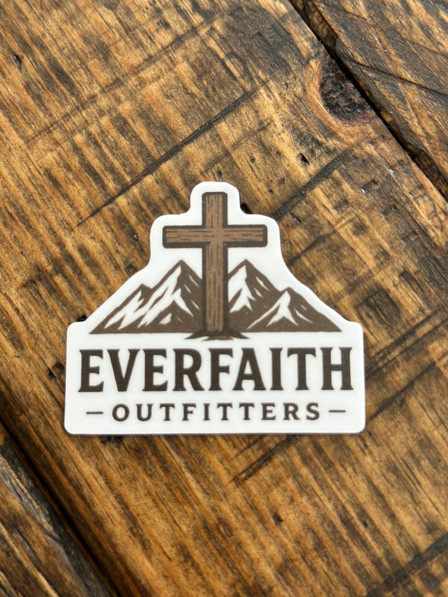 EverFaith Cross & Mountains Sticker – Faith Outdoors Vinyl Decal