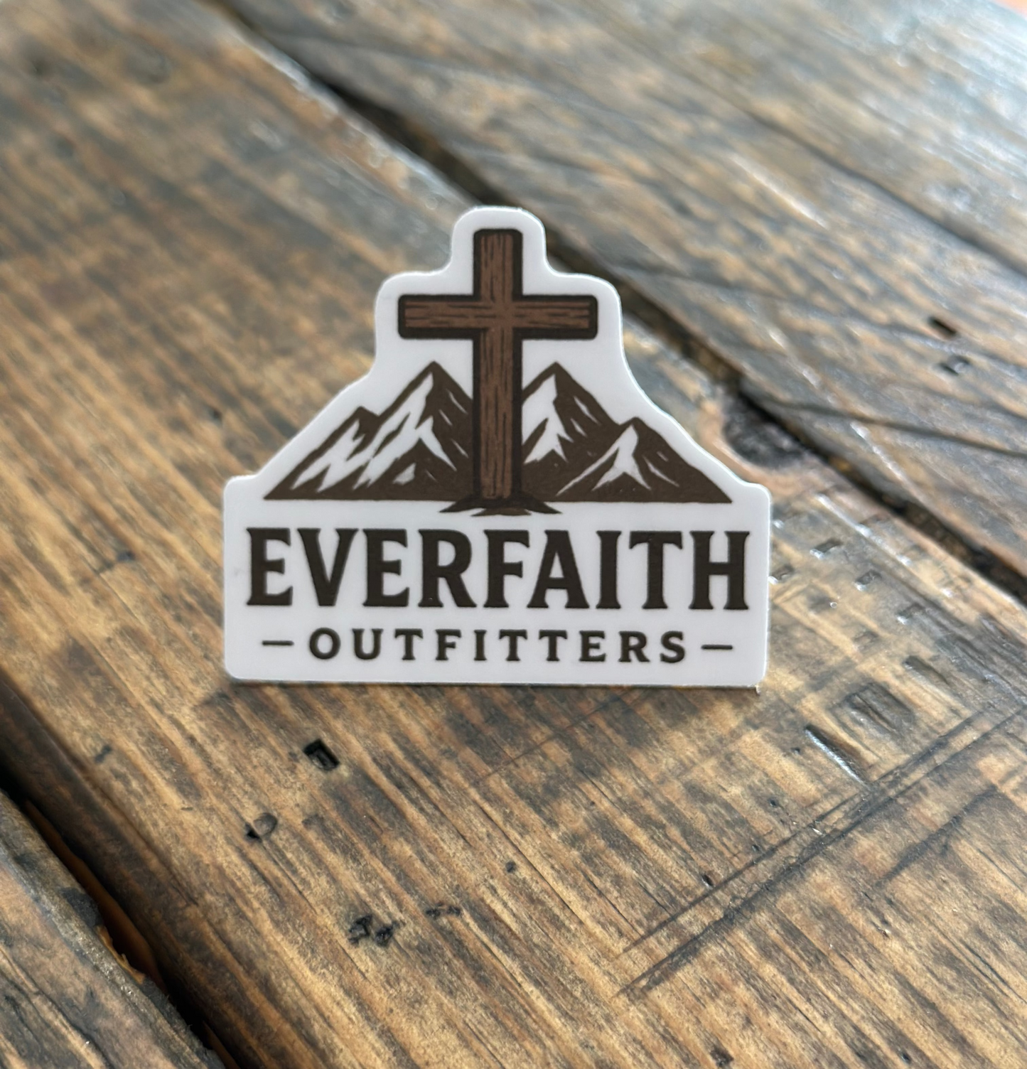 EverFaith Cross & Mountains Sticker – Faith Outdoors Vinyl Decal