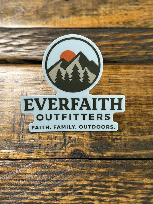 Mountain Sunset Christian Vinyl Sticker | EverFaith Outfitters